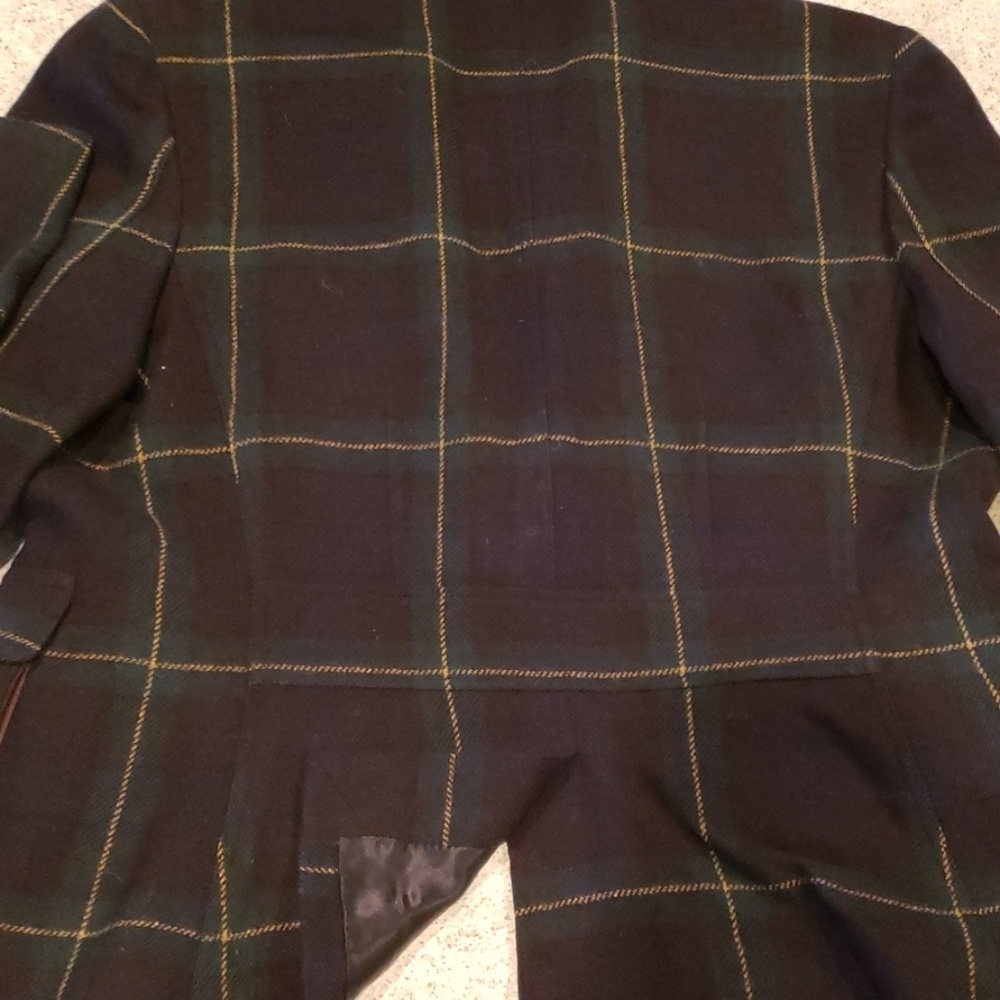 RALPH LAUREN made in Italy plaid wool n real suede EUC blazer - Picture 8 of 11
